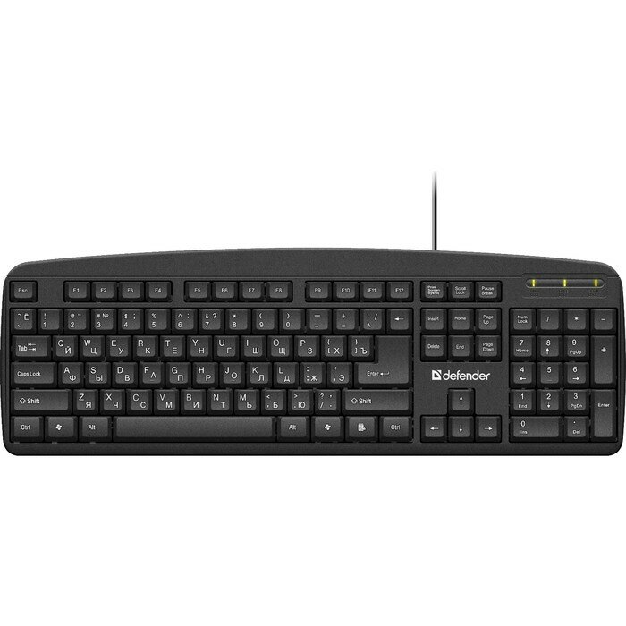 Клавиатура Defender Office HB-910, проводная, мембран,104 клавиши, USB, черная
