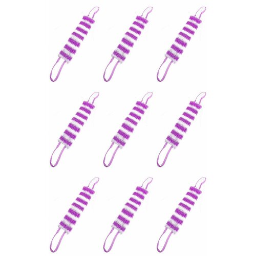 Факел Мочалка для тела Полоска, кругловязальная, с поролоном, 12*45 см, 9 шт