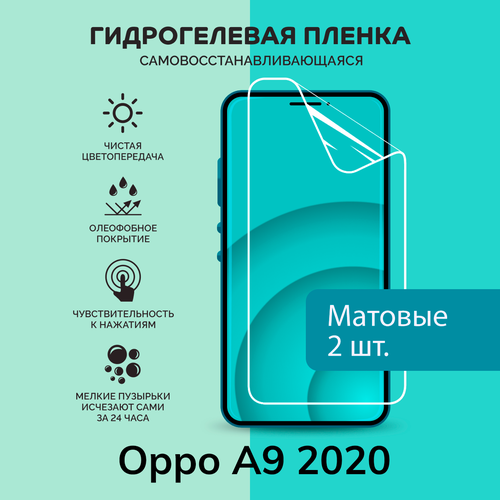 Гидрогелевая защитная плёнка для Oppo A9 2020 / две матовые плёнки гидрогелевая самовосстанавливающаяся противоударная защитная плёнка для oppo a9 anti blue