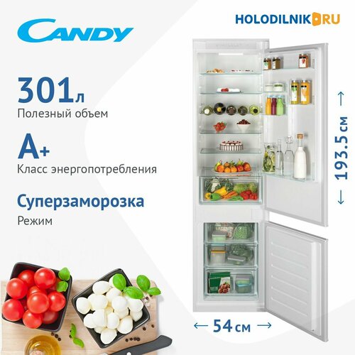 Встраиваемый двухкамерный холодильник Candy CBL3519FWRU