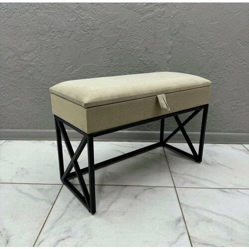 Банкетка в прихожую для обуви с ящиком для хранения STEEL MEBEL (БМКЧ-002) Обувница с сидением Размер: 80х35х55см