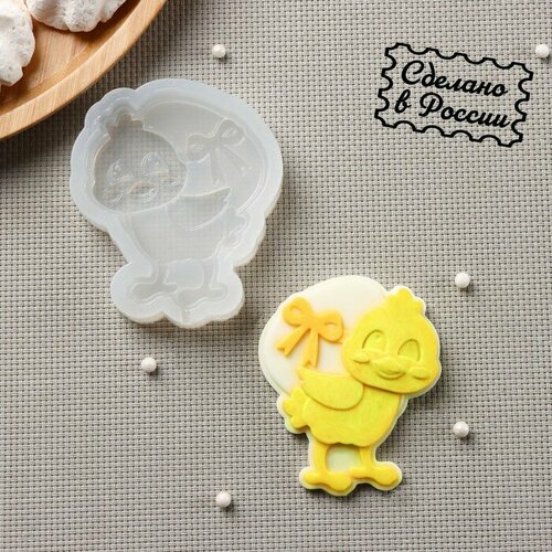 Силиконовая форма Цыпленок с яйцом 7565 см цвет прозрачный 923₽