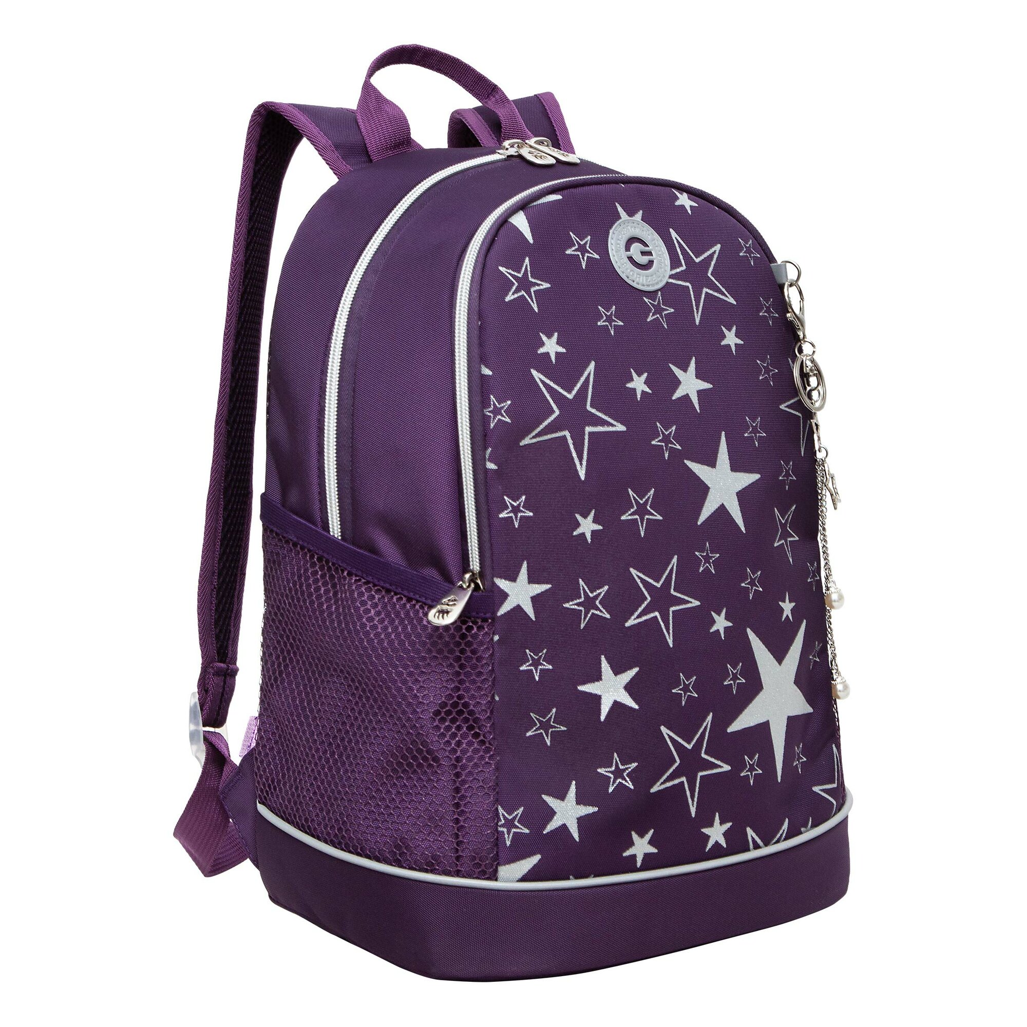 Рюкзак школьный GRIZZLY с карманом для ноутбука 13", жесткой спинкой, двумя отделениями, для девочки RG-363-5/4