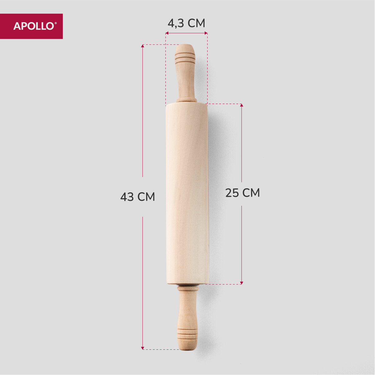 Скалка APOLLO "Roll", 42,5см - фото №2