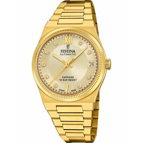 Наручные часы FESTINA Swiss Made, золотой наручные часы festina swiss made золотой черный