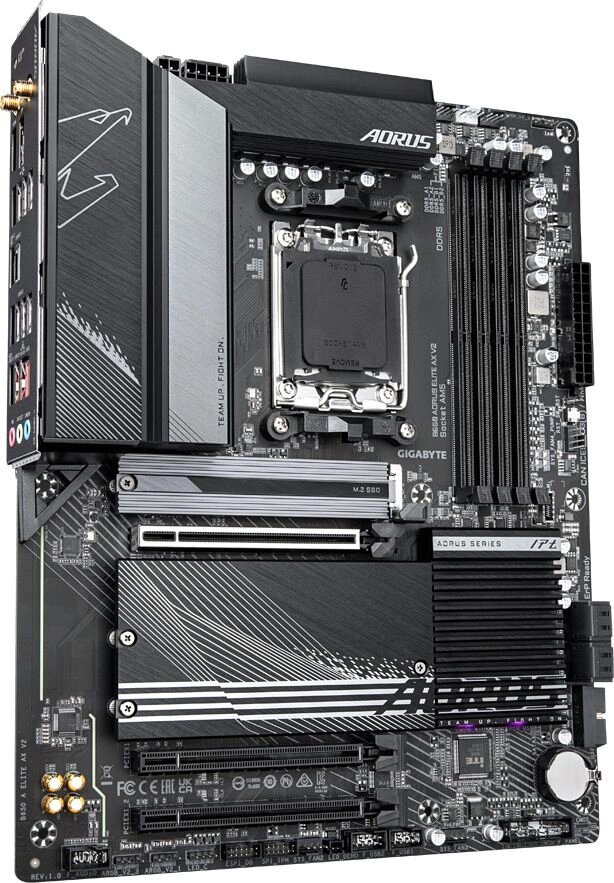 Материнская плата Gigabyte B650 A ELITE AX V2 SocketAM5 AMD B650 4xDDR5 ATX AC`97 8ch(7.1) 2.5Gg RAID+HDMI+DP — фото 1