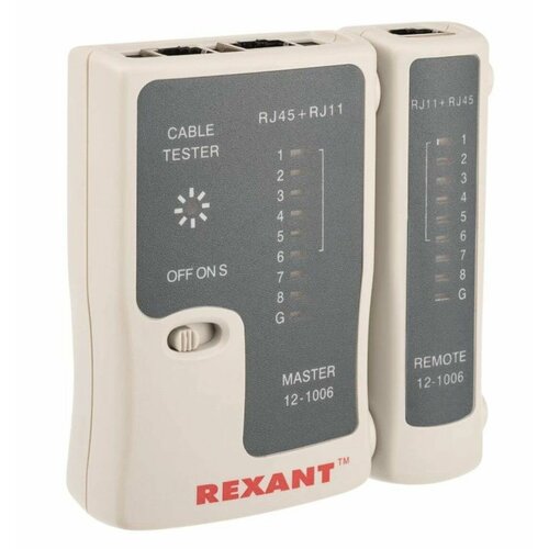 Тестер кабеля REXANT RJ-45+RJ-11 468 тестер кабеля rj 45 rj 11 rexant ht c004 tl 468