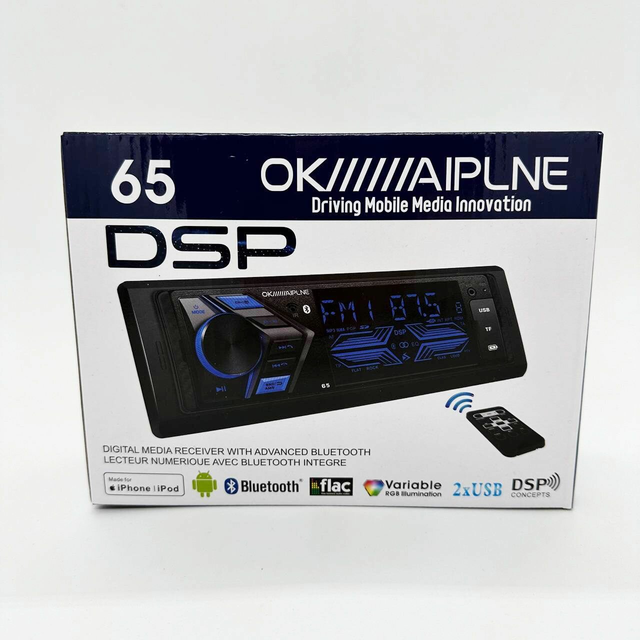 Процессорная автомагнитола 1 DIN с блютуз / DSP / 40 настроек эквалайзера / Bluetooth / Aux / Usb / Управление с приложения