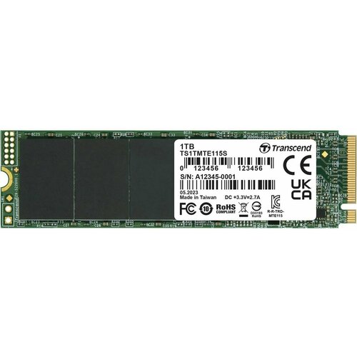 ssd накопитель transcend 115s ts1tmte115s 1тб m 2 2280 pcie 3 0 x4 nvme m 2 SSD накопитель Transcend 115S TS1TMTE115S 1ТБ, M.2 2280, PCIe 3.0 x4, NVMe, M.2