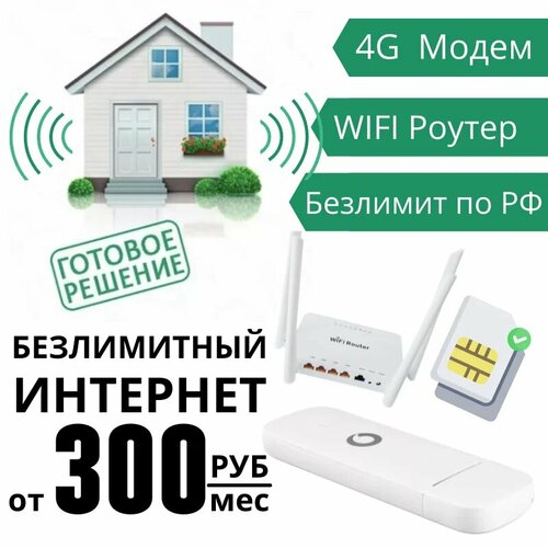 we1626 300 мбит с беспроводной 4g wifi маршрутизатор openwrt omni ii точка доступа для huawei e3372h usb 3g 4g модем с 4 внешними антеннами Комплект безлимитного интернета для дачи Wifi роутер + Универсальный 3G\4G модем + сим карта интернет по РФ JKV1