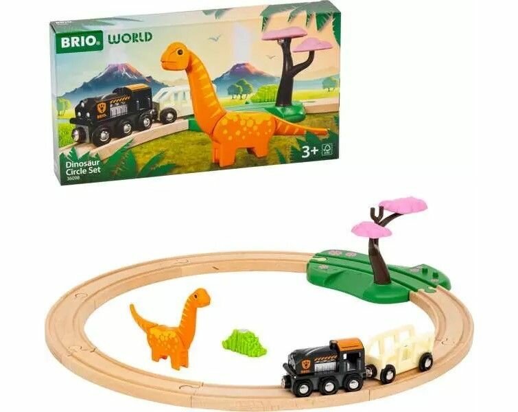 Brio 36098 Деревянная железная дорога серия Динозавры (без батареек)