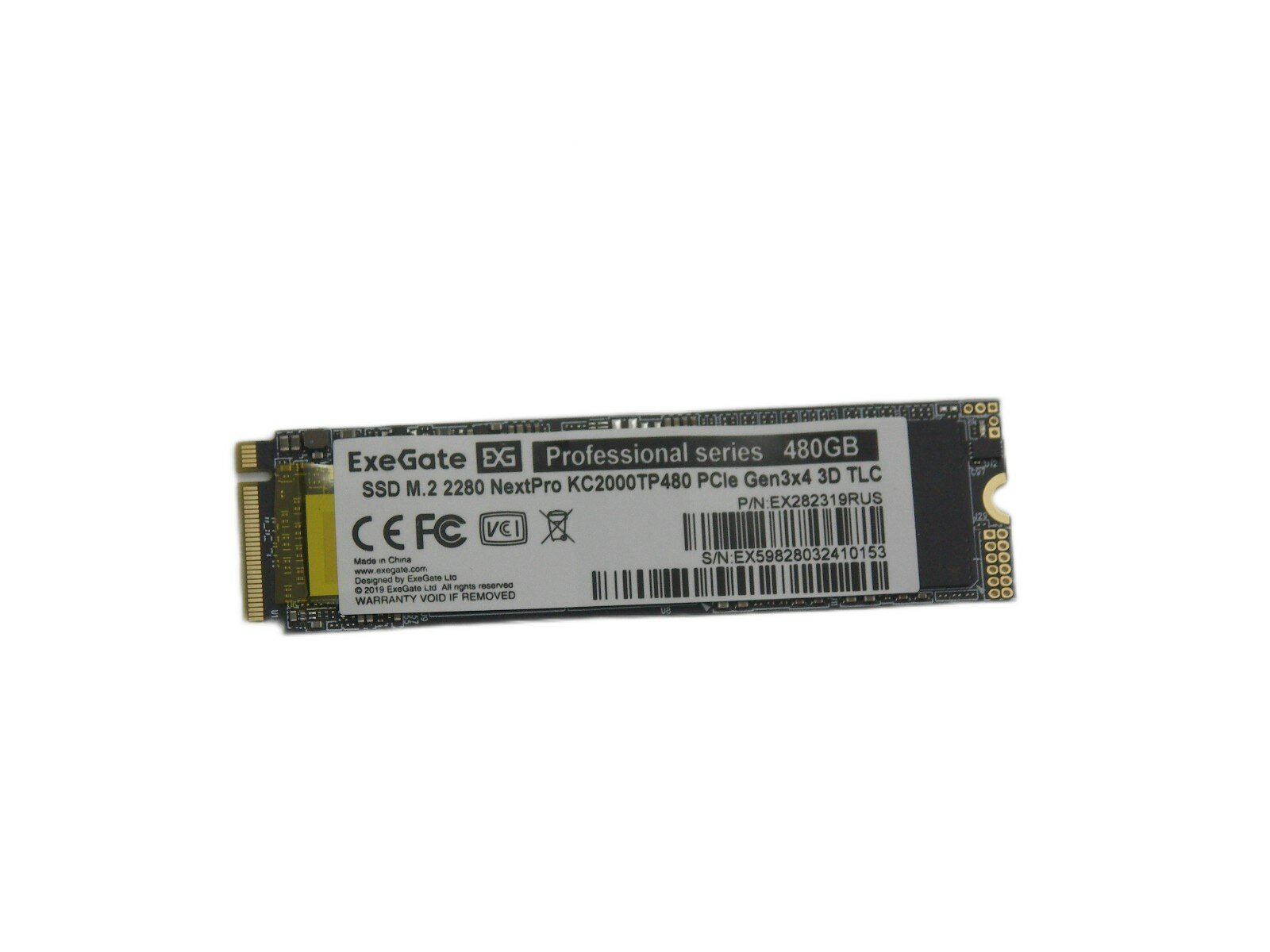 Накопитель SSD M.2 2280 480GB Exegate NextPro KC2000TP480 (PCIe Gen3x4, 22x80mm, 3D TLC) (EX282319RUS) - фото №17