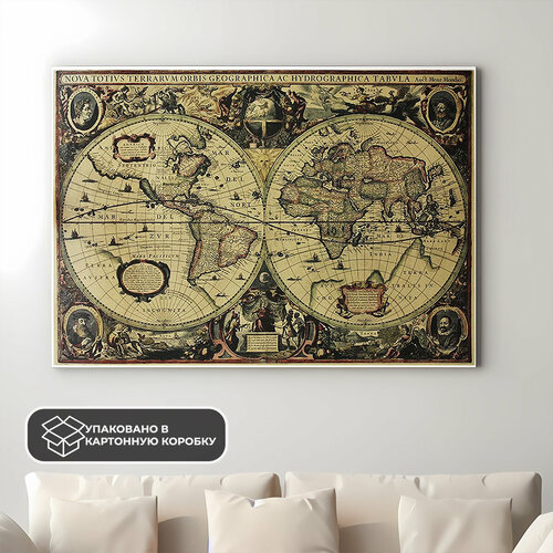 Постер из крафт-бумаги Vintage World Map 72 х 51 см 590₽