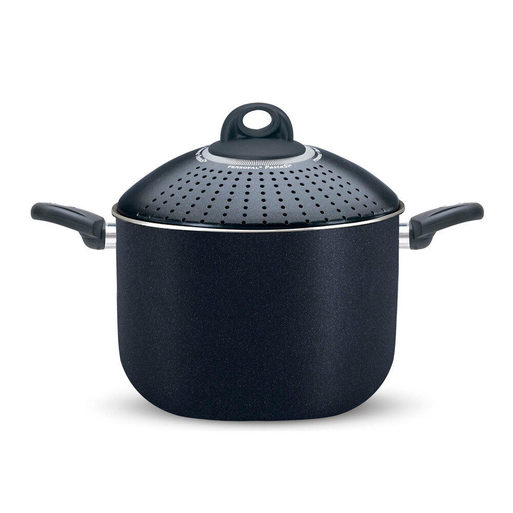 фото Алюминиевая кастрюля с антипригарным покрытием и крышкой PastaSi, 5 л, 20 см, черный, серия Bio Stone, Pensofal, PEN 8532