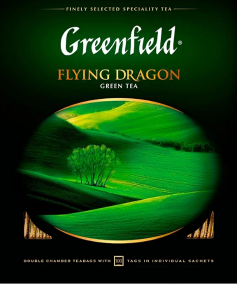 Чай зеленый Greenfield Flying Dragon в пакетиках, 100 пак.