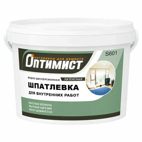 Шпатлевка оптимист для внутренних работ 1,5кг S601 OPS000 белый