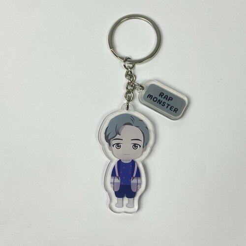 Брелок Брелок Акриловый BTS RM, гладкая фактура, Audi, синий, серый