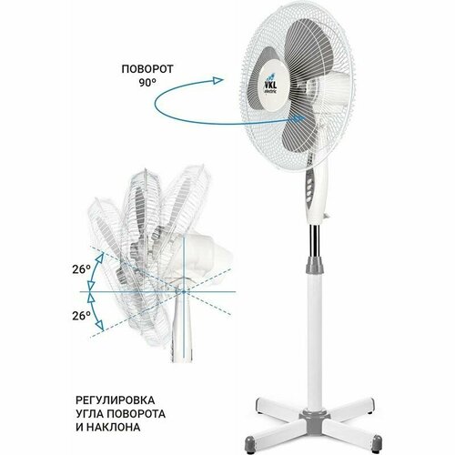 Вентилятор напольный VKL electric VGF-02-RC с пультом и таймером серый 390000₽