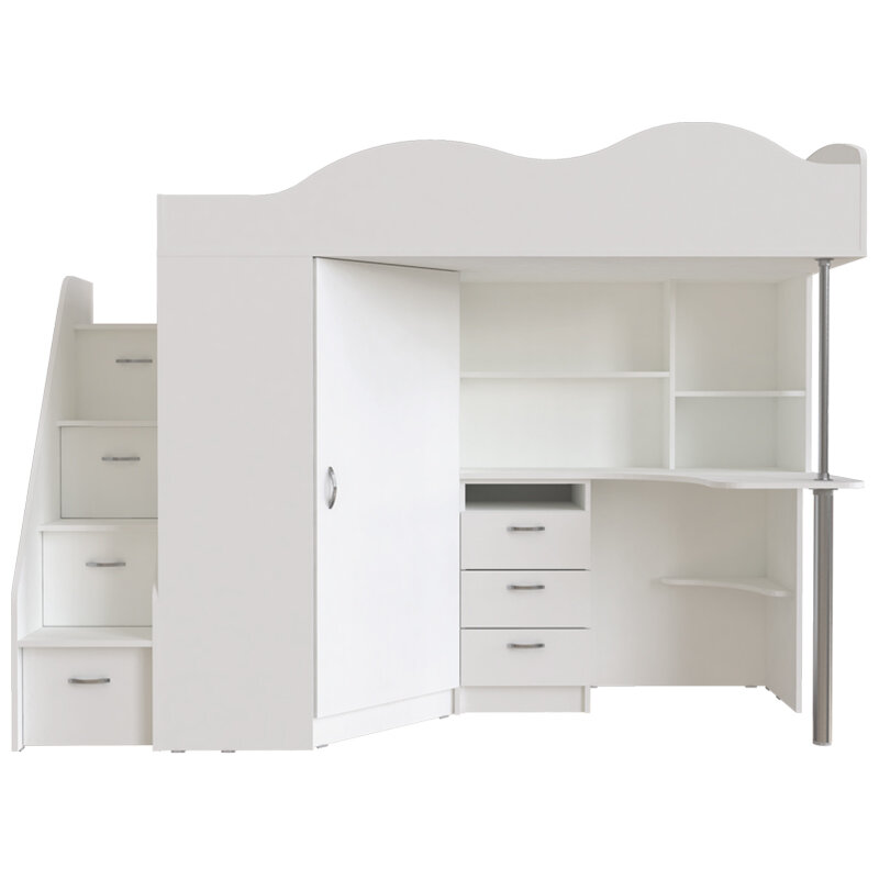 фото Кровать чердак Пионер Белый Белый