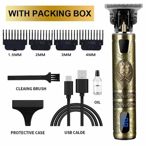 Ретро машинка для стрижки волос с цифровым дисплеем T9 Бородатый 65700₽