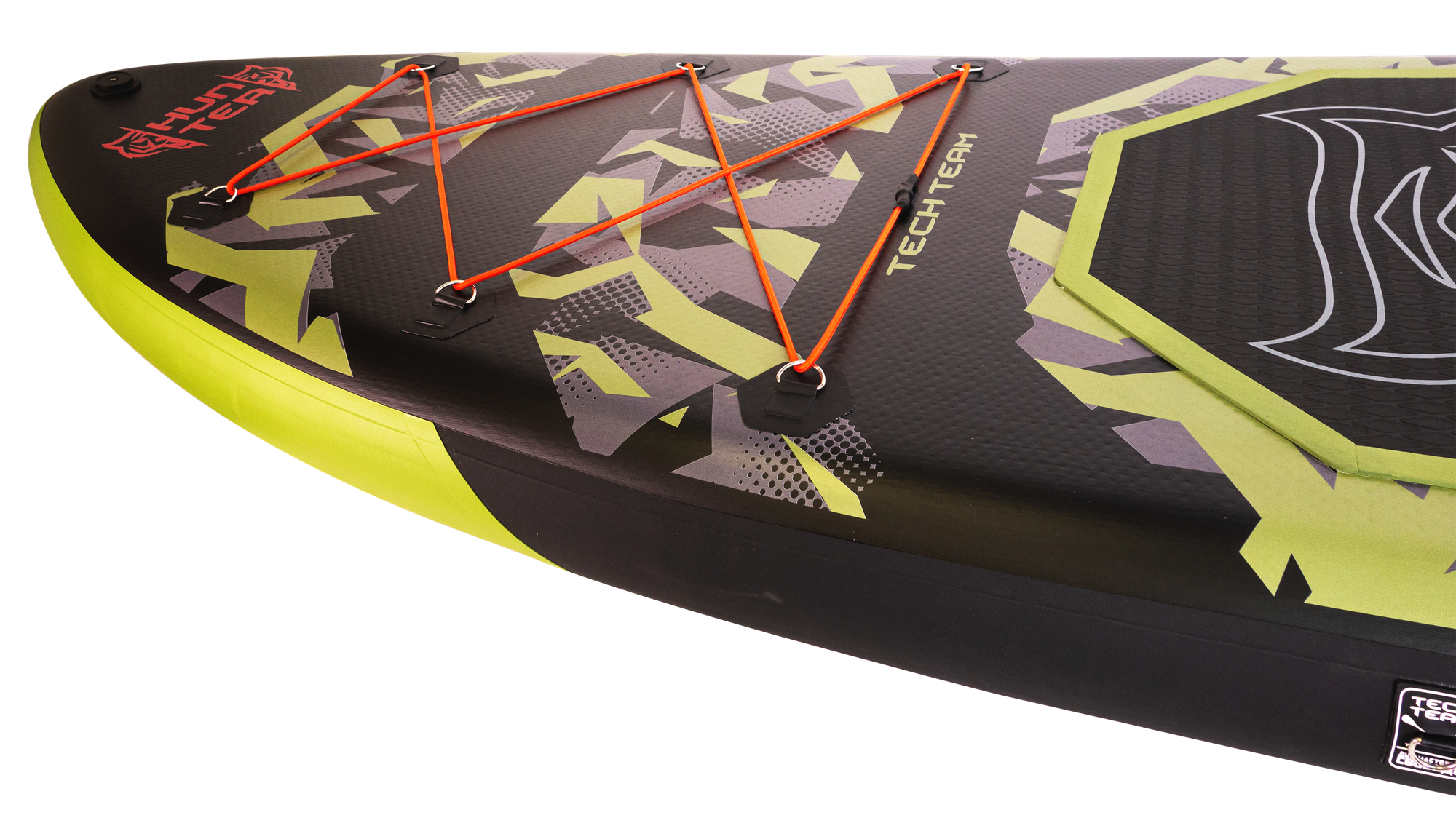 Сапборд TechTeam Hunter 11' (335х83х15) надувной SUP зелёный (каячное весло, сиденье в комплекте) — фото 1
