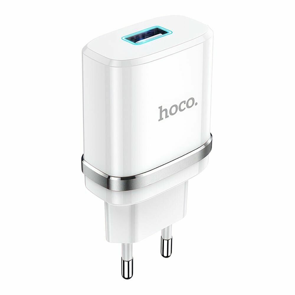 СЗУ HOCO N1 Ardent 1xUSB, 2.4А, LED (белый)