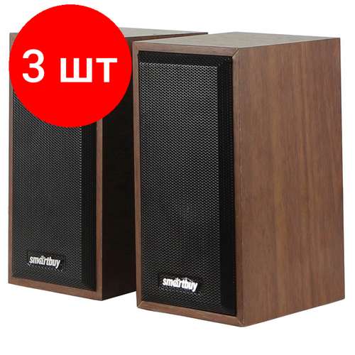Комплект 3 шт Колонки Smartbuy ONE 23W деревянный корпус питание от USB коричневый 347700₽