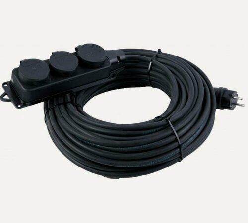 Изображение товара Техрим ТКГ350050 Удлинитель силовой КГ 3500 Вт 3 гнезда 50 м (c/з) IP44