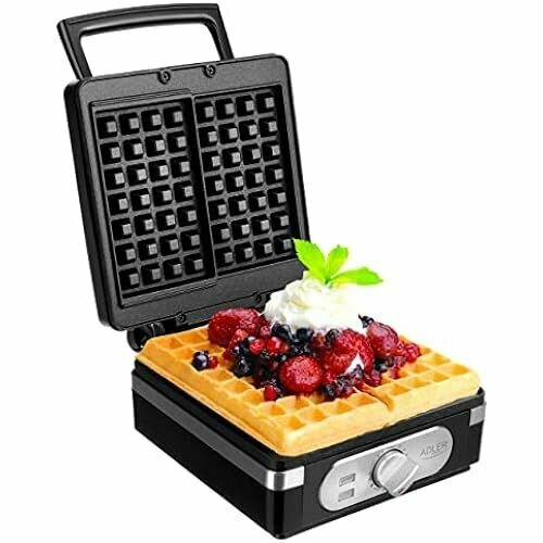 ADLER Europe Бельгийская вафельница пузырьковая вафельница с глубокими пластинами и антипригарным покрытием нагревательных пластин постоянный контроль температуры бельгийская вафельница максимальная мощность 2000 Вт 1739700₽