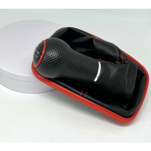 Ручка кпп с чехлом 5 ступеней для Volkswagen Golf 4 , 23 мм посадочный, красный