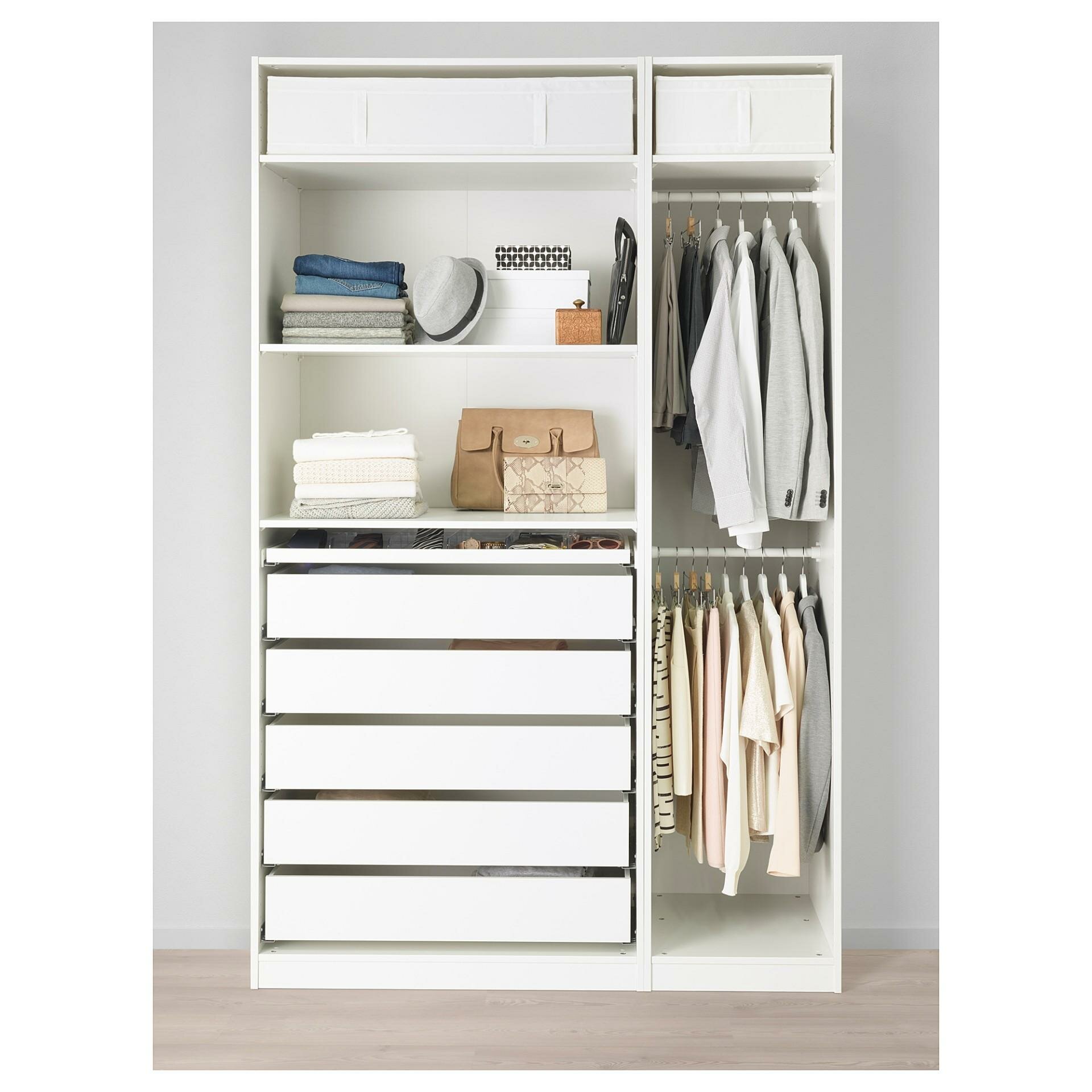 Гардероб PAX IKEA с 5 ящиками 150x58x236 см (белый) ЛДСП Белый 150x58x236 ФМ мебель