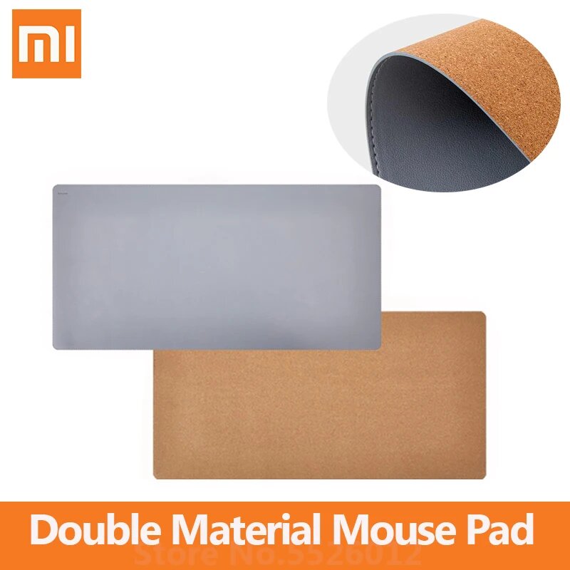 Картинки Xiaomi коврики для мыши черно-серые из ПУ и пробки 800 мм