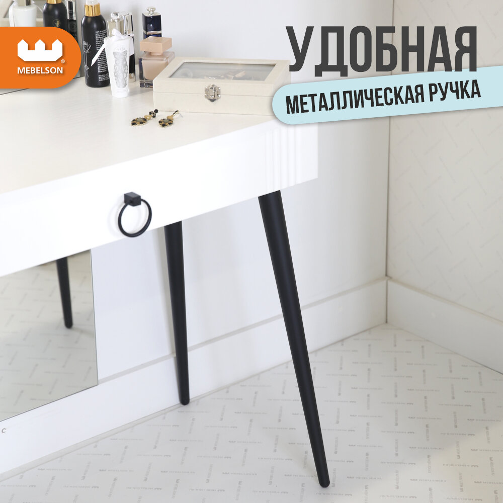 Туалетный столик "Ева" 2 с ящиком (без зеркала), цвет Белое дерево, 80*36*85 см, Mebelson — фото 1