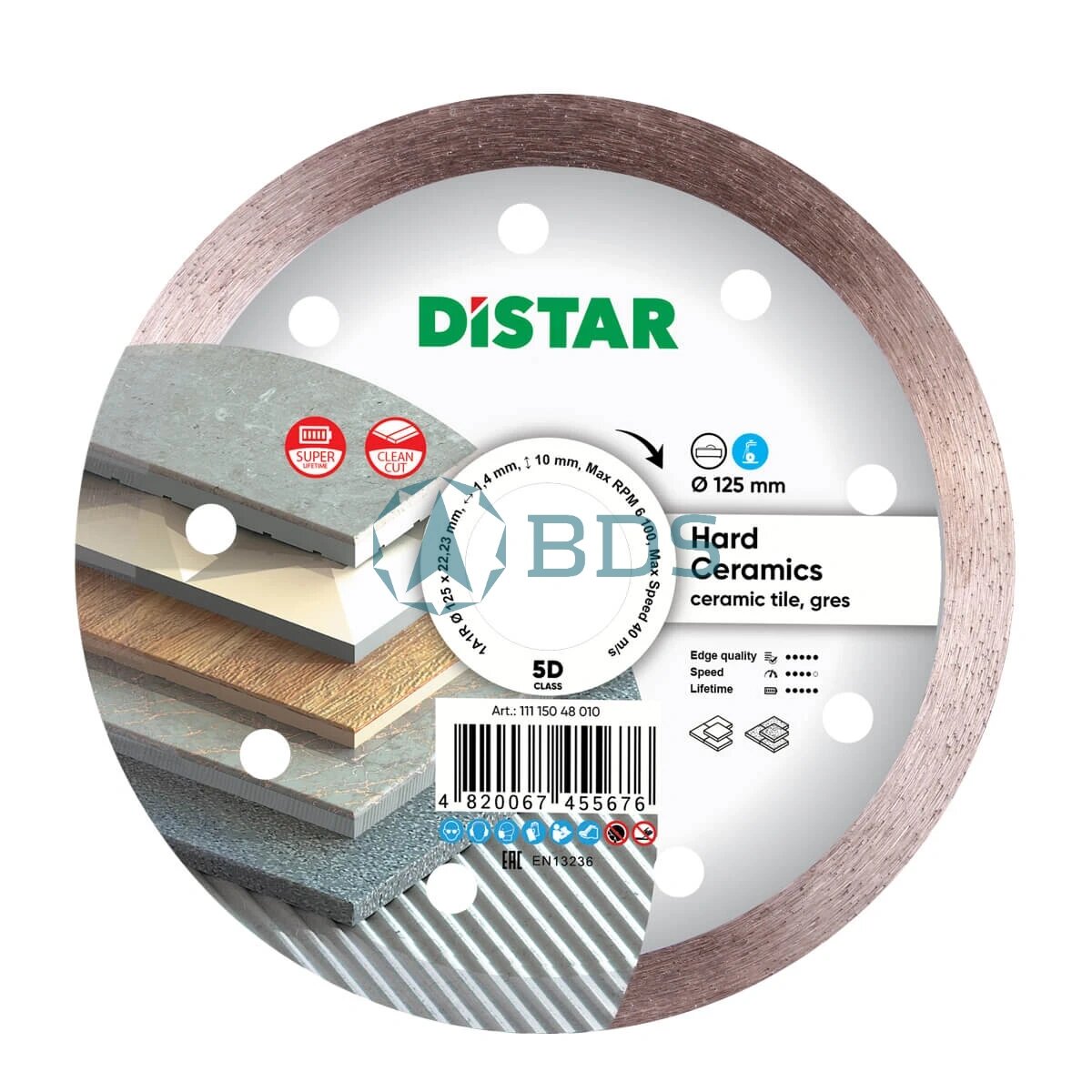 Круг алмазный отрезной 1A1R 125x14x10x2223 Hard ceramics DiStar 11115048010