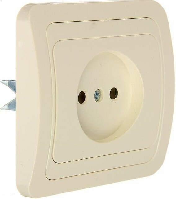 Розетка без заземления слоновая кость Валдай 2П 10А