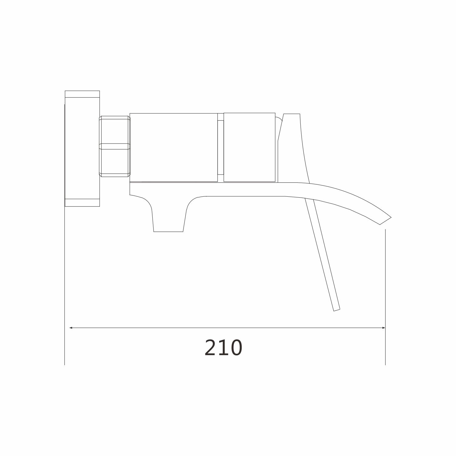 Смеситель для ванны однорычажный Shevanik S4002H, Черный — фото 1