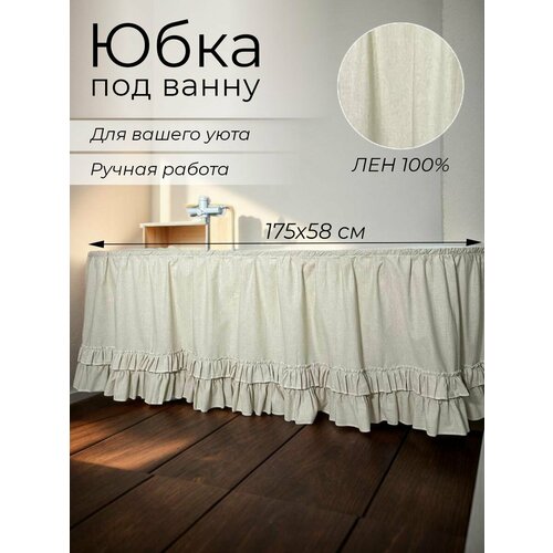 175х58 Экран под ванну тканевый ЛЕН