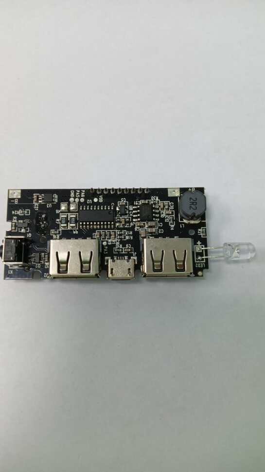 Плата зарядного устройства для 2хUSB 5V 1А, 2.1A с экраном самодельный повербанк