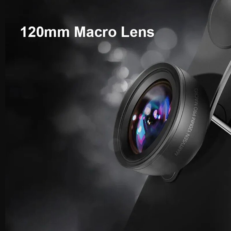 Макрообъектив MARTVSEN 120 мм, профессиональный 5K HD 10x Super Macro, универсальный фотообъектив с зажимом для камеры iPhone Samsung Andriod, 120MM Macro Lens