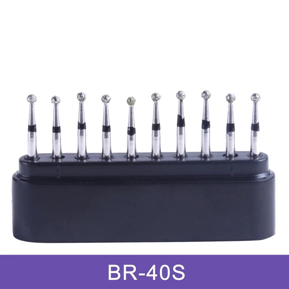 Стоматологические алмазные боры Azdent BR-40S, EX-21S, набор 10 шт, BR-40S