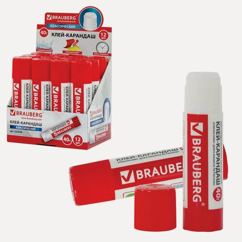 Изображение товара Клей-карандаш Brauberg, 40г (222928), 12шт.