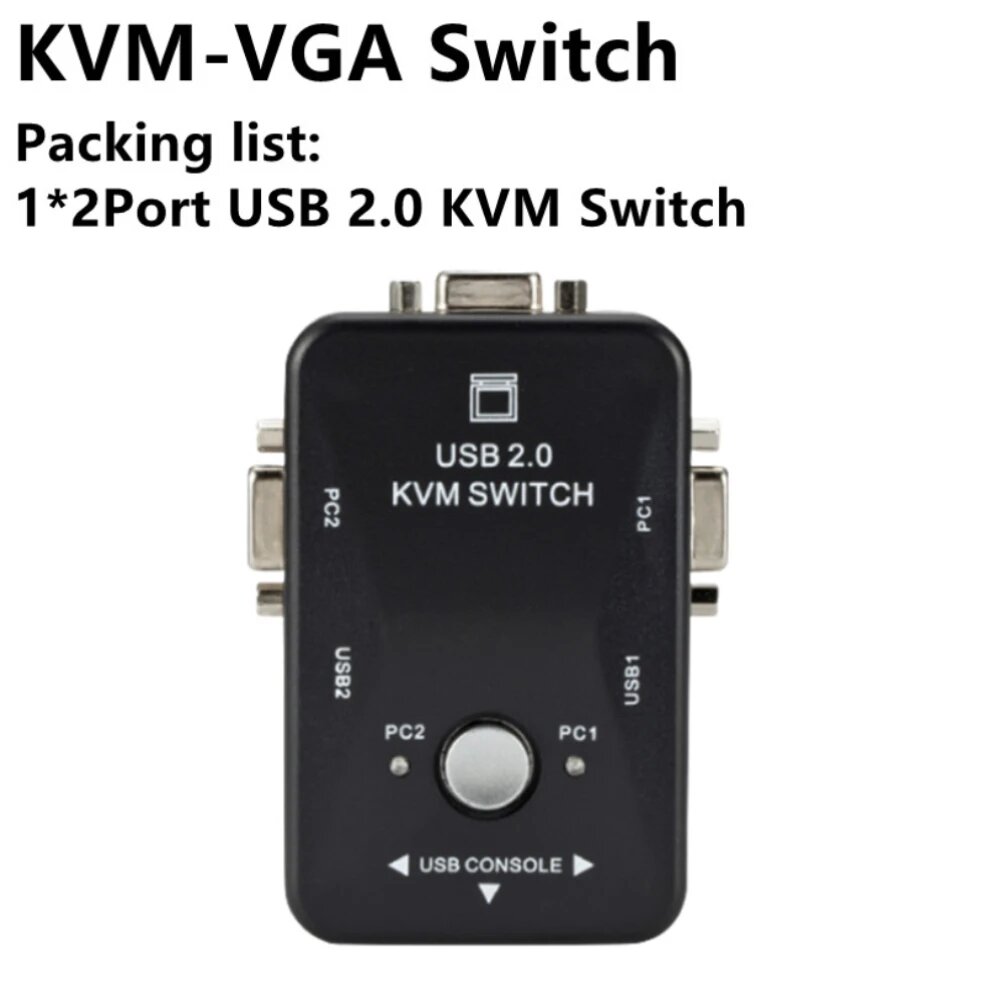 LccKaa 2-портовый USB 2.0 KVM-переключатель, Single host