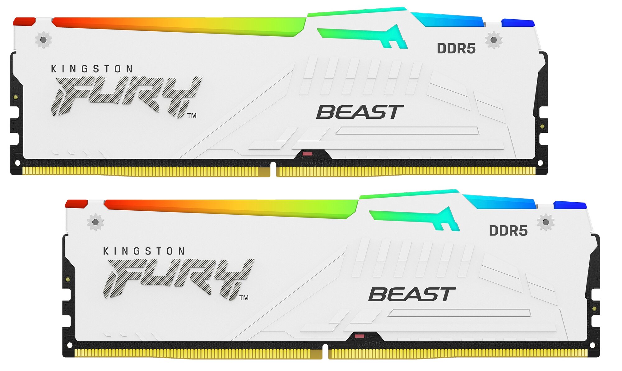 Kingston Память оперативная/ Kingston 32GB 5600MT/s DDR5 CL40 DIMM (Kit of 2) FURY Beast White RGB XMP