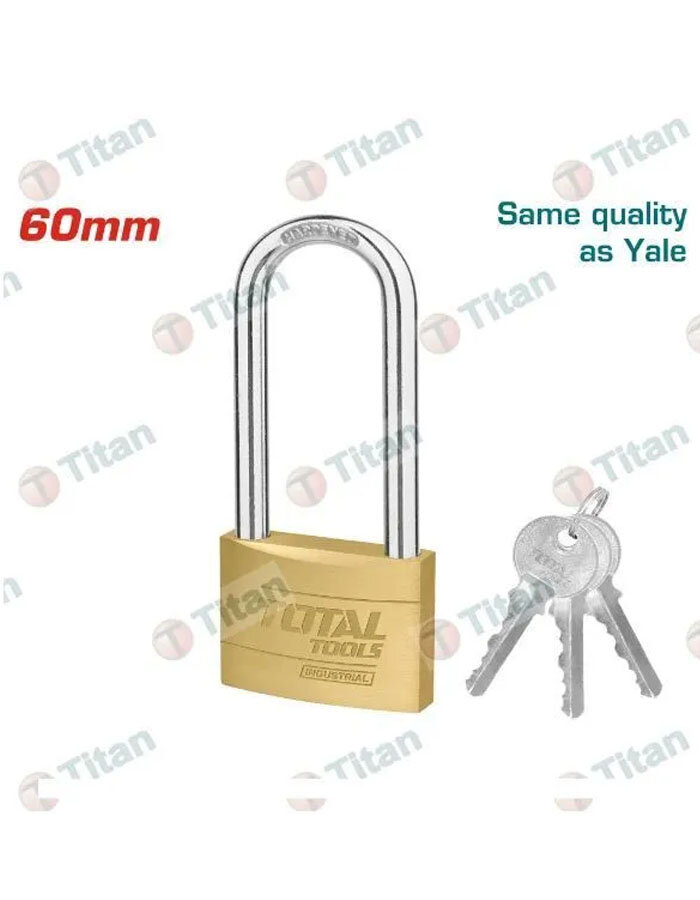 Замок навесной латунный усиленный с длинной дужкой 30мм TOTAL TLK32302L