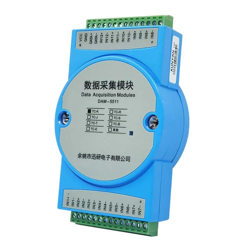 12-канальный преобразователь изоляции термопары типа K в модуль RS485 MODBUS DAM-5511, J type
