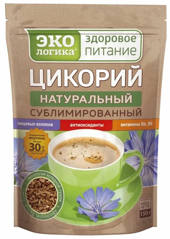 Экологика, Цикорий растворимый, натуральный сублимированный 150 гр — фото 1