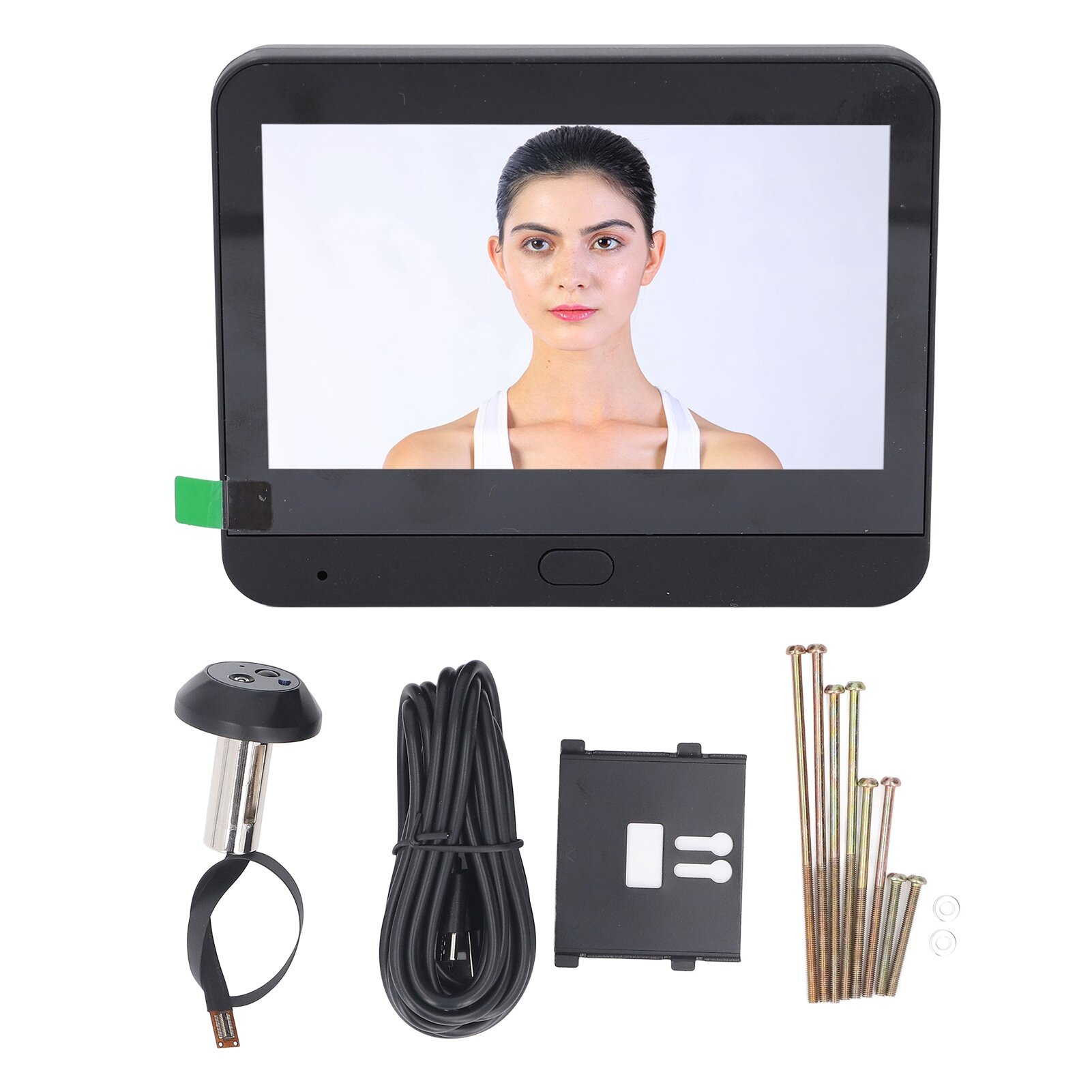 Smart Video Doorbell Set 1080P WIFI 2 Way Intercom 4.3in Color Screen 120° Wide Angle Night Vision PIR Digital Peephole Viewer