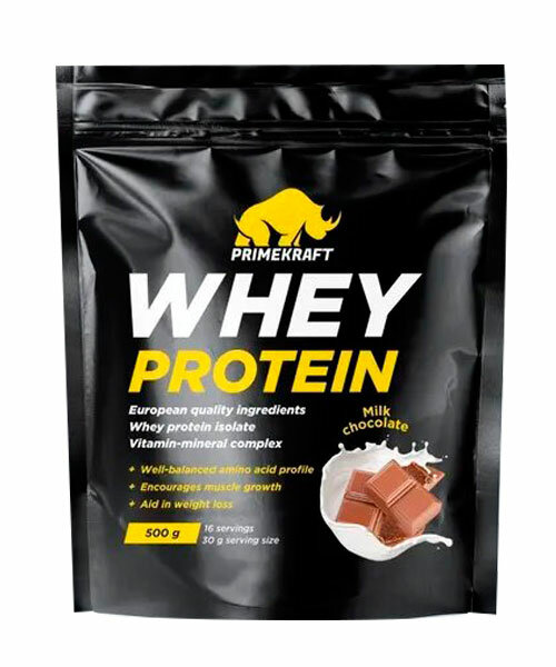 Сывороточный протеин Whey Protein PrimeKraft 500 г (Молочный шоколад)