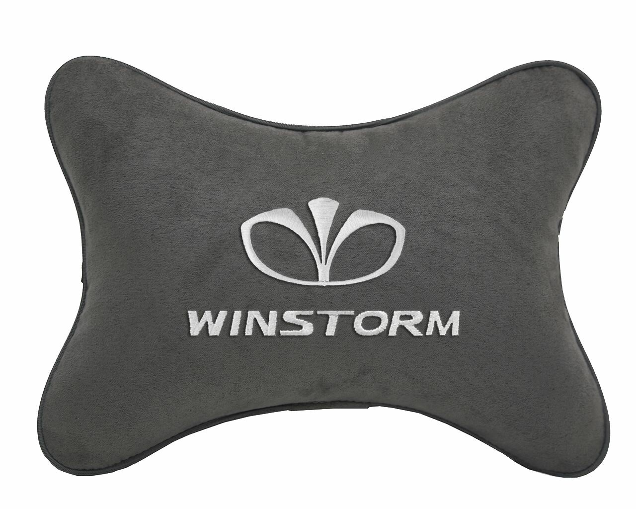 Подушка на подголовник автомобильная темно-серая алькантара DAEWOO Winstorm