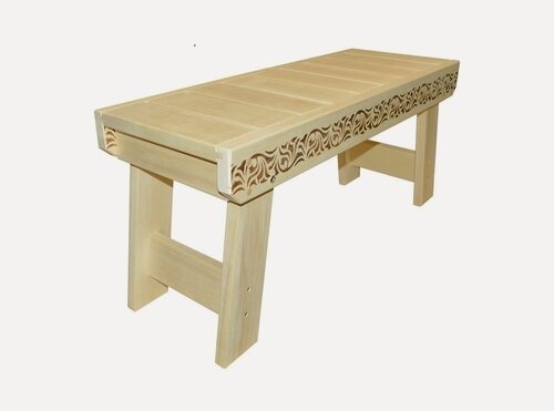 Изображение товара Лавочка-скамейка раскладная "Чукарай" декорирована узором (Флора) 900Х330Х400мм.